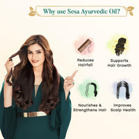 SESA Ayurvedic Hair Oil 200Ml + Ayurvedic Medicinal Shampoo 200Ml Combo Pack Control Hair Fall Nourishes Scalp Help Hair Growth For Men & Women