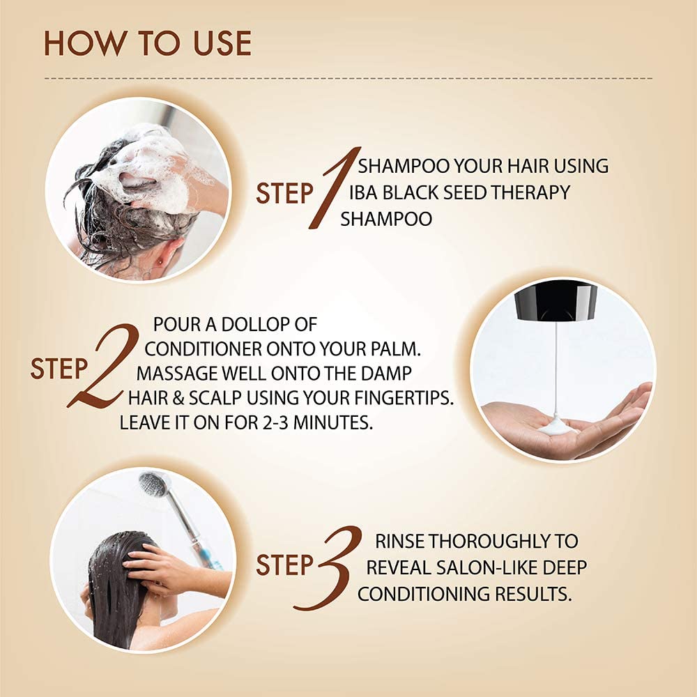 Iba Professional Black Seed Hair Scalp Conditioner | Kalonji Extract For Hair Fall Dandruff Itchy Scalp | For All Hair types | No Sulfate No Paraben | Halal Certified & Vegan - 125 ml