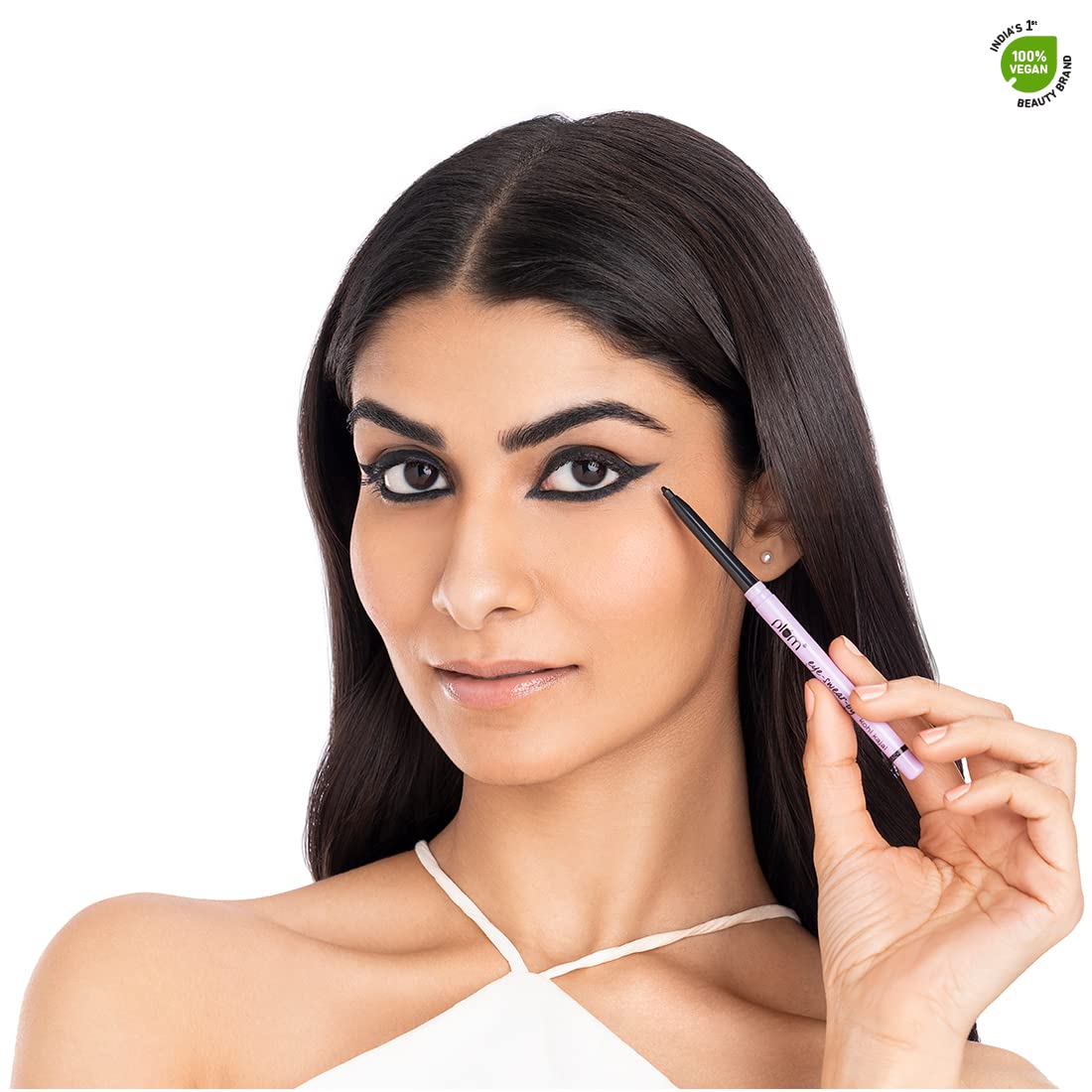 Plum Love At First Sight Trio | Eye-Swear-By Kohl Kajal - Deep Black + Eye-Swear-By Matte Liner 01 Black + Matterrific Lipstick 125 Go Rouge | 100% Vegan & Cruelty Free