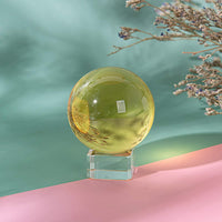 LONGWIN 40mm(1.6 inch) Solid Mini Fengshui Crystal Ball Healing Crystals(Yellow) Yellow