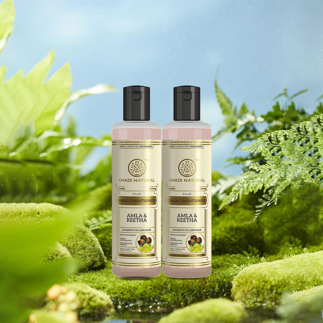 Khadi Natural Amla and Reetha Hair Conditioner 420ml, Pack of 2, Anti-Hair Fall, For Promoting Hair Growth, Suitable for All Hair Types