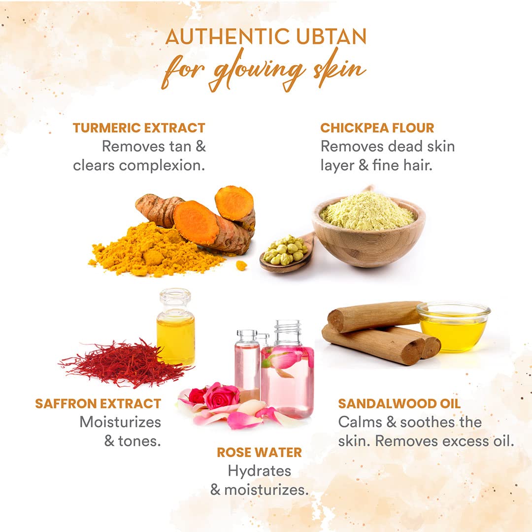 WOW Skin Science Ubtan Body Wash with Chickpea Flour, Almond Extract, Safron & Turmeric Extracts - Natural De Tan - No Sulphate, Parabens, Silicones & Color - 250 mL