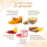 WOW Skin Science Ubtan Body Wash with Chickpea Flour, Almond Extract, Safron & Turmeric Extracts - Natural De Tan - No Sulphate, Parabens, Silicones & Color - 250 mL