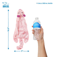 Best Pet Supplies 2-in-1 Stuffless Squeaky Dog Toys with Soft, Durable Fabric for Small, Medium, and Large Pets, No Stuffing for Indoor Play, Holds a Plastic Bottle - Hare, Pig, Medium