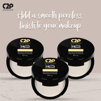 C2P Pro Ultra HD Microfinishing Pressed Powder for Face Makeup 13g | Translucent Matte Powder for All Skin Tones | Sets Makeup Controls Oil & Blurs Pores | Lightweight & Non-Drying Formula