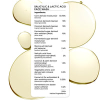 Brillare 2% Salicylic & Lactic Acid Face Wash | Deep Cleansing, Oil Control & Acne Care | With Zinc for Oily & Sensitive Skin (100ML)