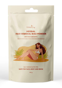 Urban Yog Herbal Hair Removal Wax Powder for Women (100 g) | Safe for Hand, Legs, Body & Bikini | Multani Mitti & Natural Starch Wax Powder | Barium Sulfide-Free, Sulphate-Free, Paraben-Free | Rose & Oud Fragrance