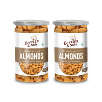 Berries And Nuts Premium California Almond Kernels | Badam, American Badam, California Almonds | 400 Grams | 2 Bottle of 200 Grams