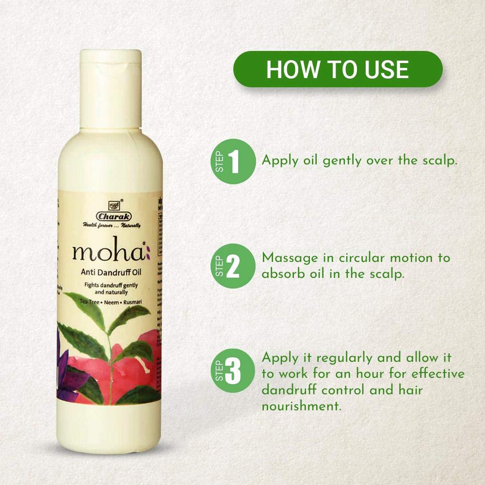 moha: Anti Dandruff Oil With Benefits Of Tea Tree Oil, Neem Oil, Hibiscus OIl, Rosemary Oil | Unisex Hair Oil For All Hairs - 200ml (Pack of 2) | Hair Oil For Men & Women