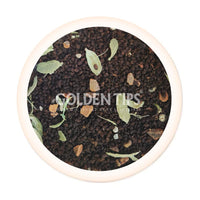 Golden Tips Indian Masala Chai, Loose Leaf Black Tea with Green Cardamom & Cinnamon, Authentic Spiced Tea Blend, Bold & Aromatic Flavor, Traditional Indian Chai (200 Gram, 100 cups)