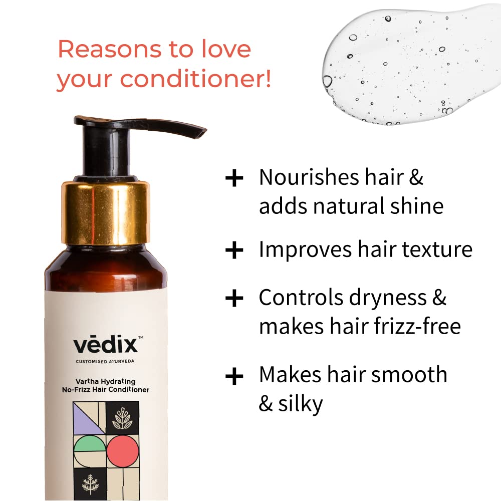 Vedix Dhavath Ayurvedic Shampoo & Vartha Hydrating Conditioner for Women | For Normal - Oily Hair | 200 ml
