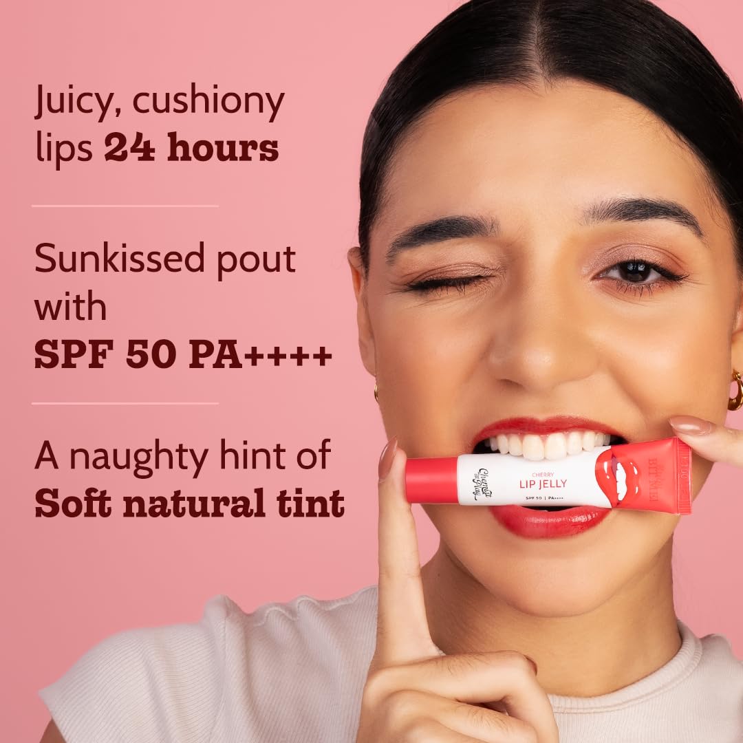Chemist At Play Cherry Tinted Lip Balm for Dark, Dry, Chapped and Pigmented Lips| Gives 24 hours moisturization| SPF 50 PA+++| Has 2% Kojic Acid, Hyaluronic Acid, ceramides & Peptides| 10gms