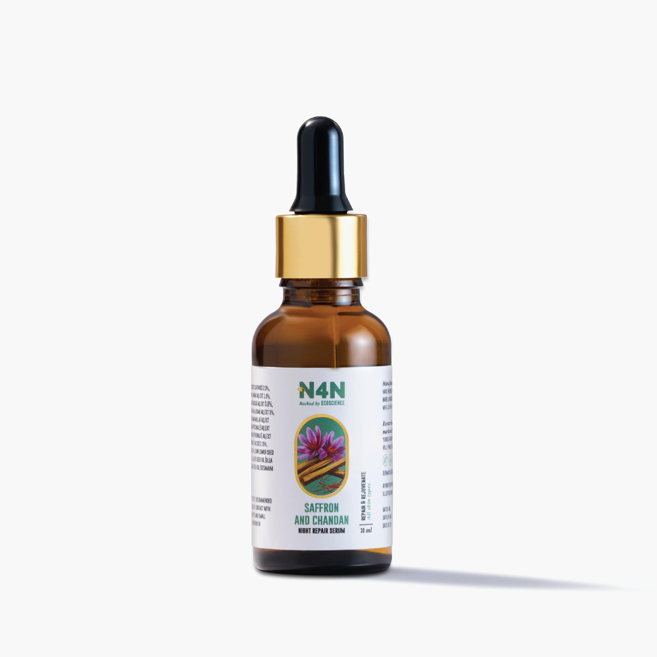 Nature4Nature Revitalizer Night Natural Face Serum with Saffaron and Chandan for Glowing Skin, Anti ageing formulation | Radiant Complexion | Spot reduction | For All Skin Type | 30 ml