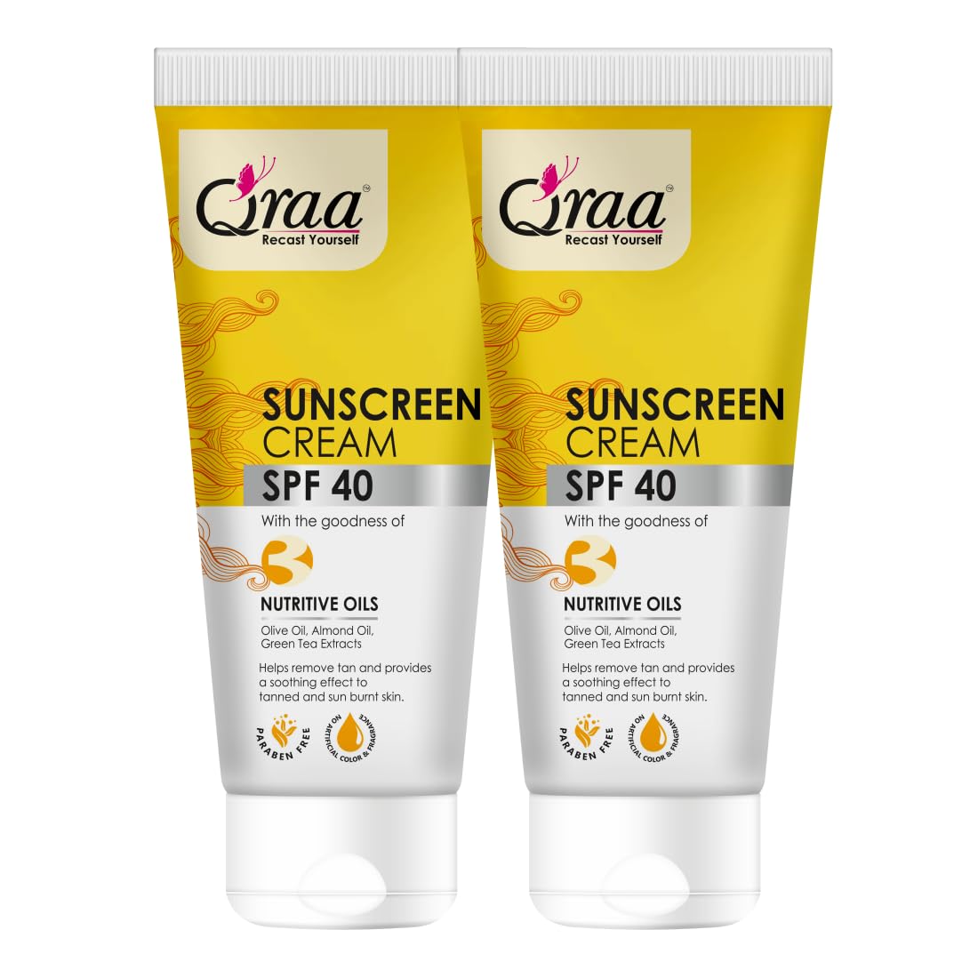 Qraa Sunscreen - SPF 40 PA++++ Sunscreen Cream SPF 40|Helps Remove Tan|Helps in Sun Burn| Pack Of 2 (200gm, 2)
