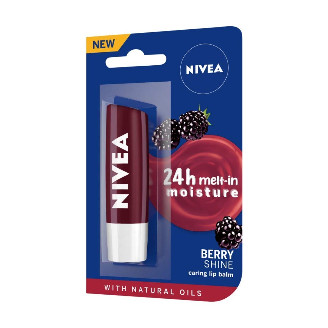 NIVEA Lip Balm, Fruity Blackberry Shine, 4.8g And NIVEA Lip Balm, Pomegranate Shine, 4.8g