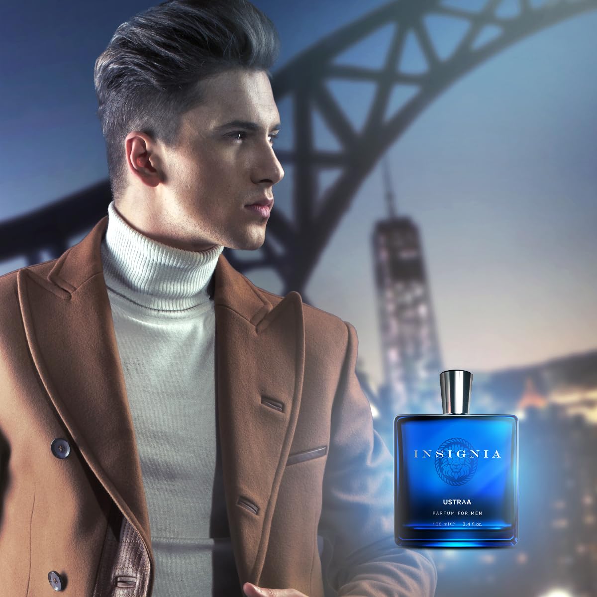 Ustraa Gift for Men - Insignia - Perfume for Men -(100ml) | Scent of Royalty with Rich, Intense Mix of Masculine Fragrances | Spicy Opening Notes, Woody Heart Notes, Fragrant, Musky Base Notes
