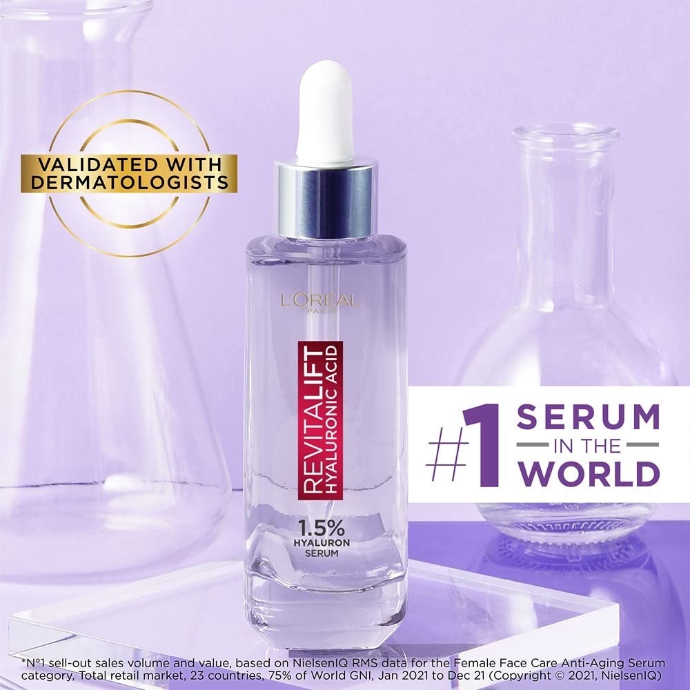 Loreal Paris Hyaluronic Acid Regime Combo Pack – Hyaluronic Acid Re - Plumping Serum 15ml + Hydrating Cream 15ml + Cleanser 100ml