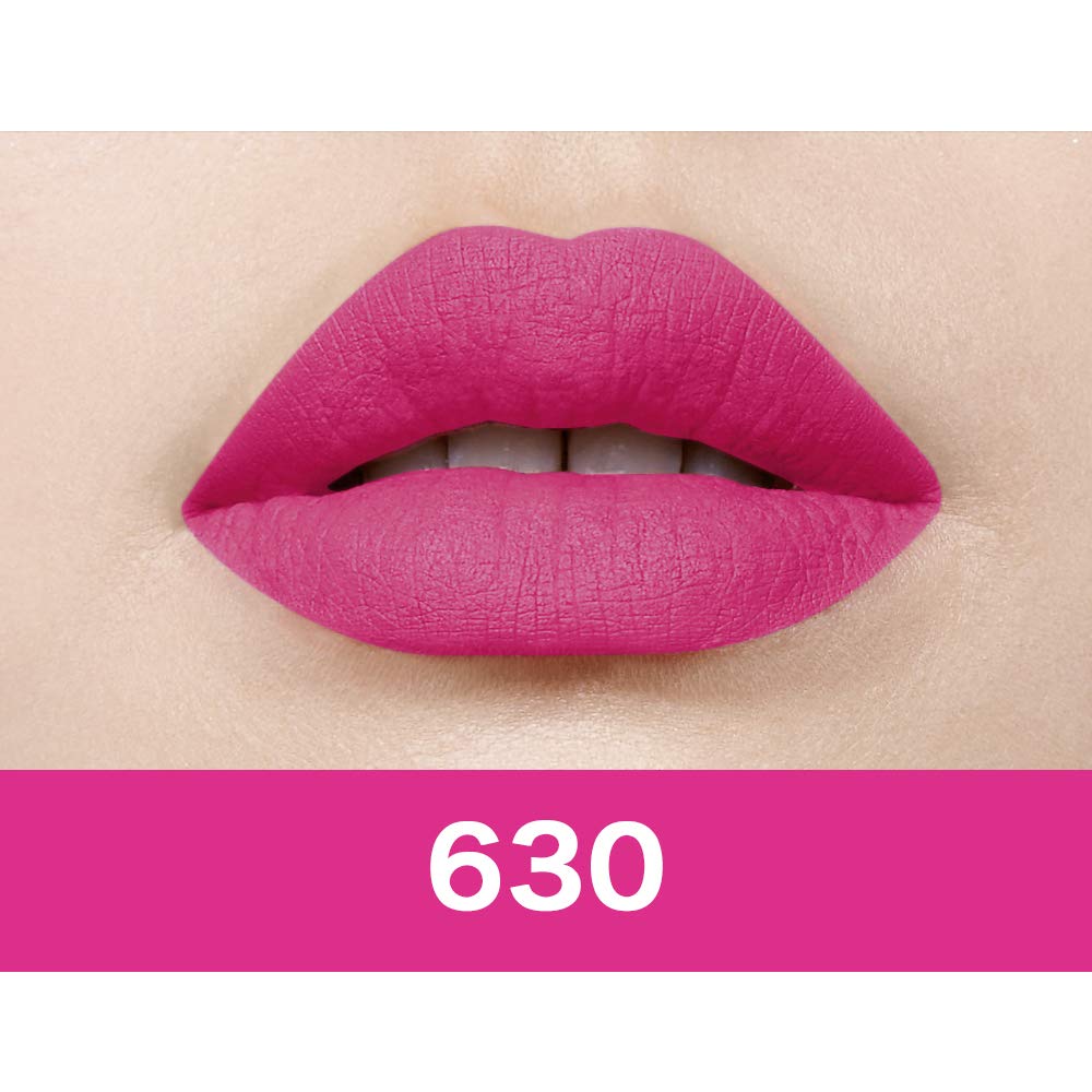 Maybelline New York Color Sensational Creamy Matte Lipstick, 634 Bold Crimson, 3.9g and Maybelline New York Color Sensational Creamy Matte Lipstick, 630 Flaming Fuchsia, 3.9g