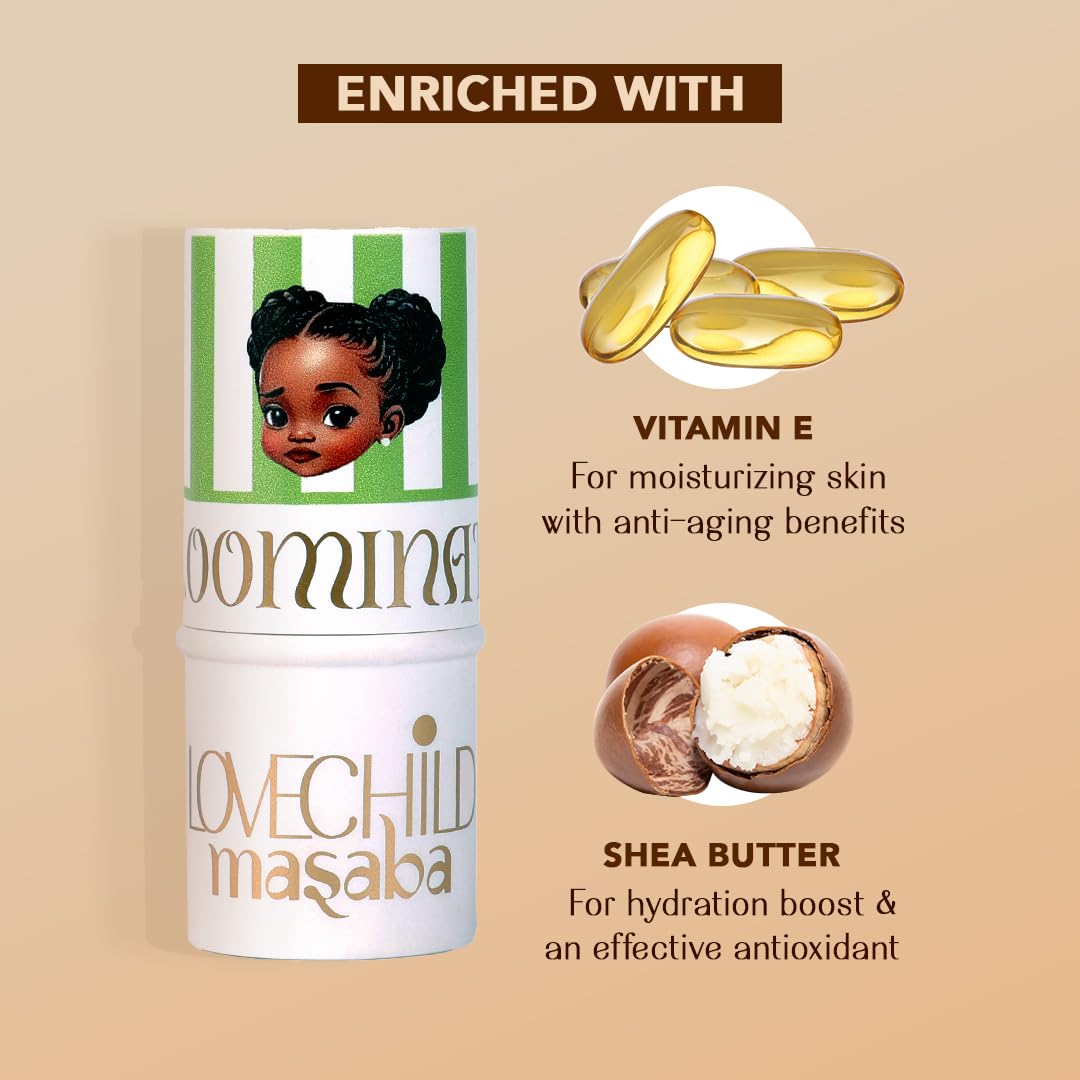 LoveChild Mini Masaba Bloominator Makeup Stick, Lumi-Matte Creamy Blush with Illuminator, Hydrating Shea Butter, Velvety Finish, Buildable, Richly Pigmented, Chuckle (Deep Pink) 7.5g
