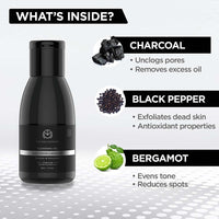 The Man Company Activated Charcoal Tan Removal Cleansing Gel for Oil Control & Glowing Skin | Black Pepper & Bergamot | 100ml