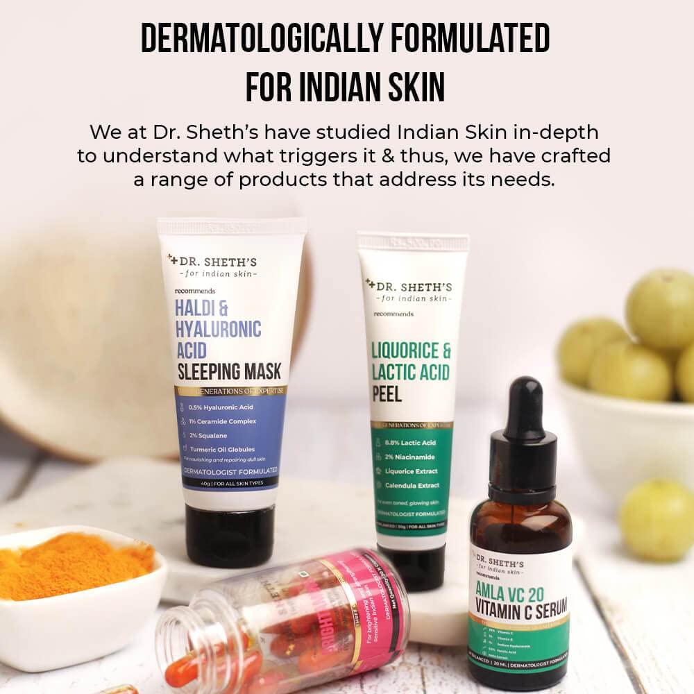 Dr. Sheth's Chamomile & 2.5% Caffeine Under Eye Cream | Reduces Fine Lines, Wrinkles & Puffiness | 0.1% Bakuchiol & Algae Extract for Dark Circles For Women & Men | Daily use anti aging cream -15g