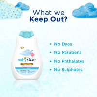 Baby Dove Shampoo 400 ml, Mild No Tears Rich Moisture Baby Shampoo for kids, Gentle Care for Baby's Soft Hair - No Sulphates No Paraben shampoo