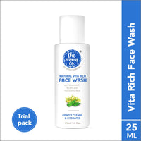 The Moms Co. Natural Vita Rich Face Wash | All Skin Types | With Vitamins C, B3 & B5, Neem Extract and Witch Hazel 25 ML