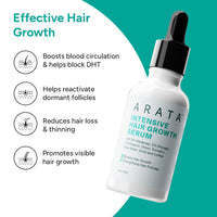 Arata Intensive Hair Growth Serum for Men & Women | 3% Redensyl, 3% Procapil & 5% Kopexil | Onion, Turmeric & Rice Water | Controls Hair Fall, Boosts Hair Growth & Strengthens Hair | Pack of 3 (90ml)