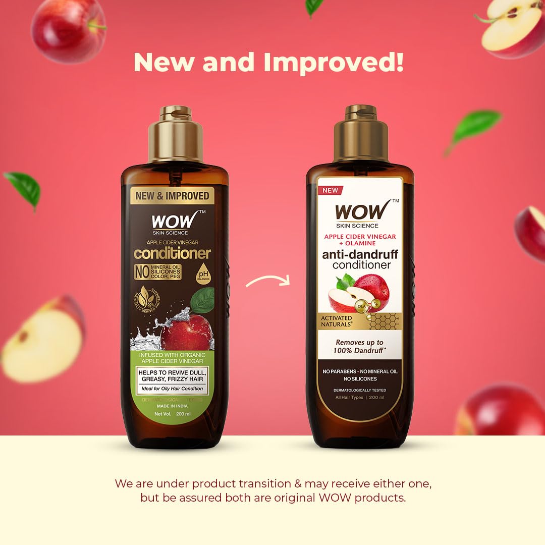WOW Skin Science Apple Cider Vinegar Conditioner For Frizzy & Greasy Hair To Minimize Hair Damage (200ml)