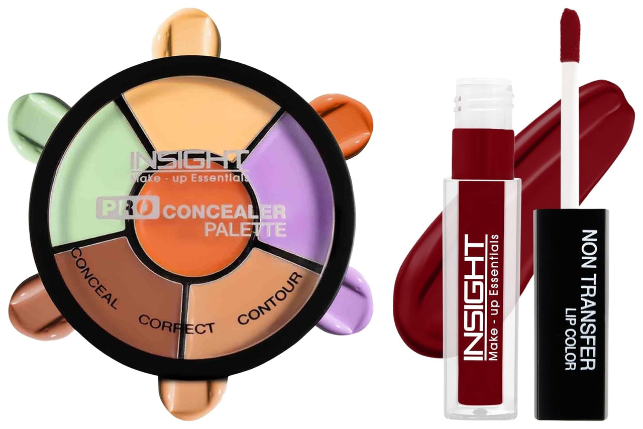 Insight Cosmetics Pro Concealer Palette-CorrectorConceal Correct (CR105-Corrector) Non Transfer Lip Color Matte Texture12Hrs Waterproof, 4ml(LG40-03)
