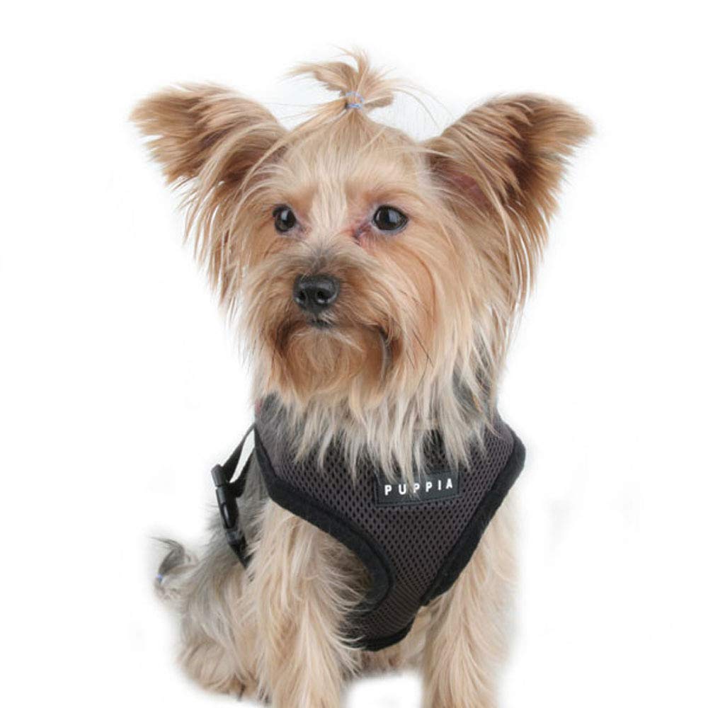 Puppia Soft Dog Harness No Choke Over-The-Head Triple Layered Breathable Mesh Adjustable Chest Belt and Quick-Release Buckle, Brown, X-Large