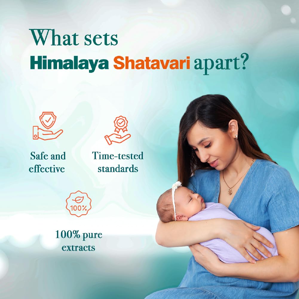 Himalaya Pure Herbs Shatavari Women's  Wellness Tablets, Promotes lactation, White, 60 Count
