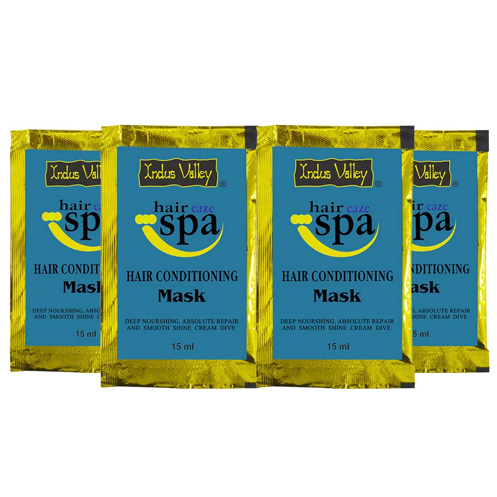 INDUS VALLEY Hair Eaze Spa 4 Sachets and CP Shampoo 4 Sachets Hair Care Combo (120 ml)