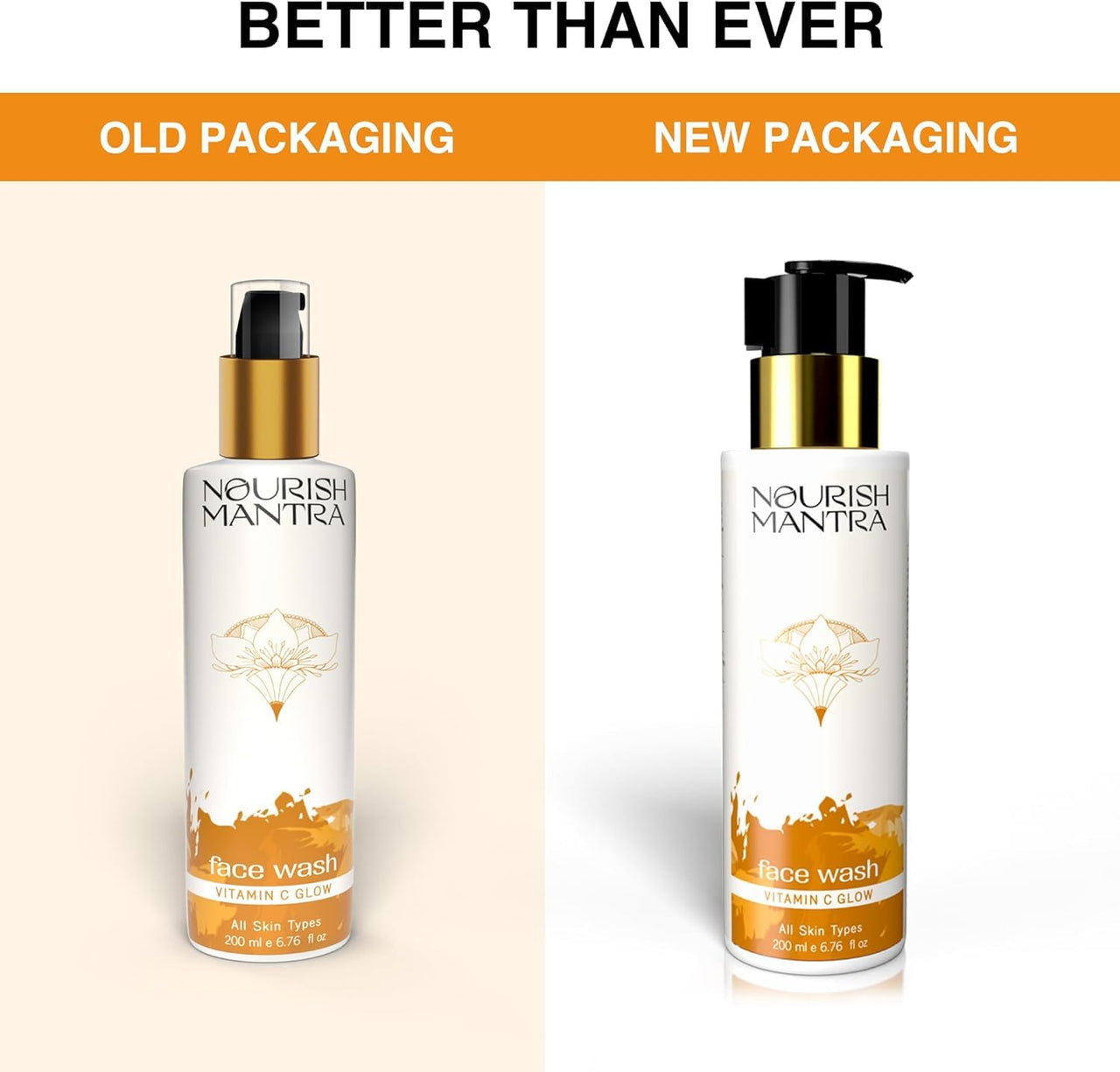 Nourish Mantra Vitamin C Glow Face Wash | Gently Cleanses & Illuminates the Skin | Infused With Vitamin C, Aloe Vera, & Vitamin E | Suits All Skin Types | For Men & Women | 200 ml