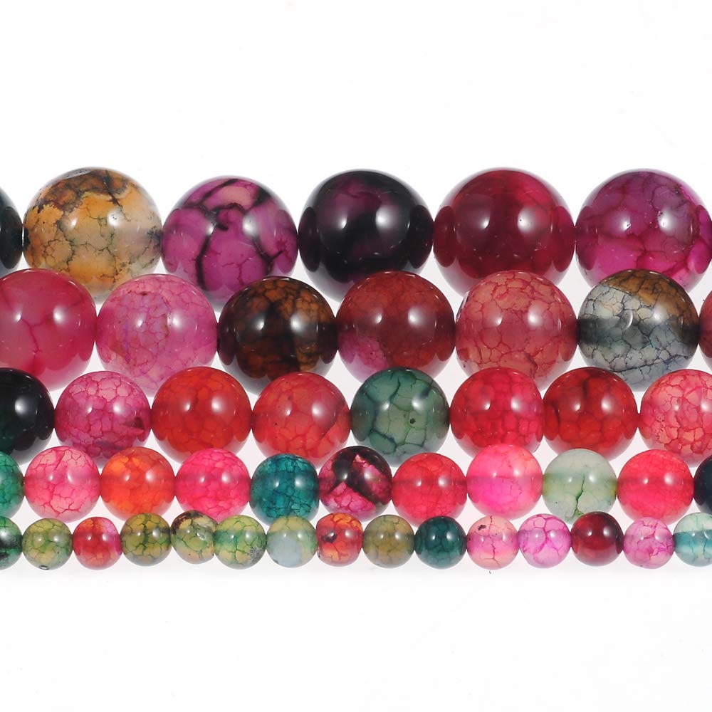 Stone Beads 6mm Multi-Color Tourmaline Gemstone Round Loose Beads Crystal Energy Stone Healing Power for Jewelry Making DIY,1 Strand 15"