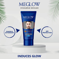 Meglow Fairness Combo for Men | Instant Glow Face Wash (70g) + Face Cream (50g) | Skin Brightening Combo Pack for Men | SPF 15 | Paraben Free | Vitamin E