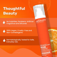SEBUM Ultra Hydrant Moisturising Cream | 7.5% Vitamin C + Blueberry, Mulberry, Raspberry Extract & Argan Oil | Brightening & Radiance Boost for Uneven Skin Tone, Dull Skin, Hyperpigmentation | Vegan & Paraben-Free | Dermatologically Tested