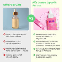 PLIX - THE PLANT FIX 3% Glycolic Acid Guava Serum For Glowing Skin & Gentle Exfoliation | Visibly Minimizes Dark Spots | For Women & Men, All Skin Types | 30 ml