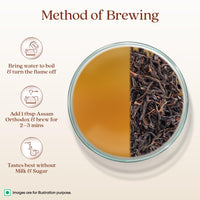 1868 by TATA Tea Assam Orthodox, Pure Assam Black Tea, Dry Rolled Whole Loose Leaves with Golden Tips, Aromatic, Malty, Mildly Sweet, From House of TATA (50 Cups/100g)