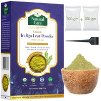 Kokila Indigo Powder 100% Naturals & Organic Hair Coloring, Protects hair from Damage, Dark Brown Color - 1 Box (2 Pouches - 100Gm each) 200Gm