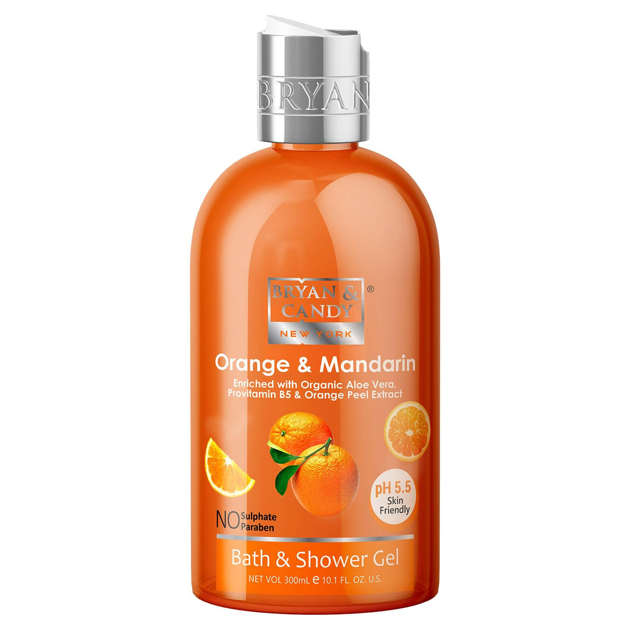 Bryan & Candy Shower Gel with Aloe Vera. Gentle, Moisturizing Body Wash for Soft, Supple Skin (Orange Shower Gel, 300ml)