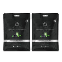The Man Company Charcoal De Tan Face Sheet Mask with Aloevera & Hyaluronic Acid - 25 ml *2