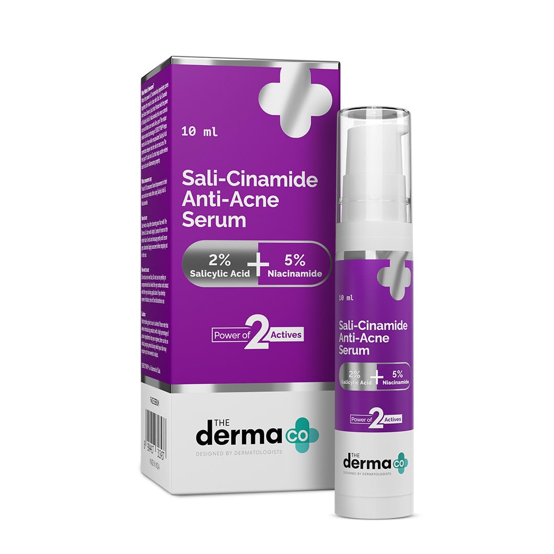 The Derma Co Sali-Cinamide Anti-Acne Face Serum with 2% Salicylic Acid & 5% Niacinamide for Acne & Acne Marks - 10ml