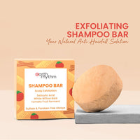 Earth Rhythm Scalp Exfoliating Shampoo Bar With 2% Salicylic Acid, Controls Excess Oil, Soothes Scalp, Reduces Dandruff, Paraben & Sulphate Free, Natural & Eco-Friendly - 80g (Cardboard)