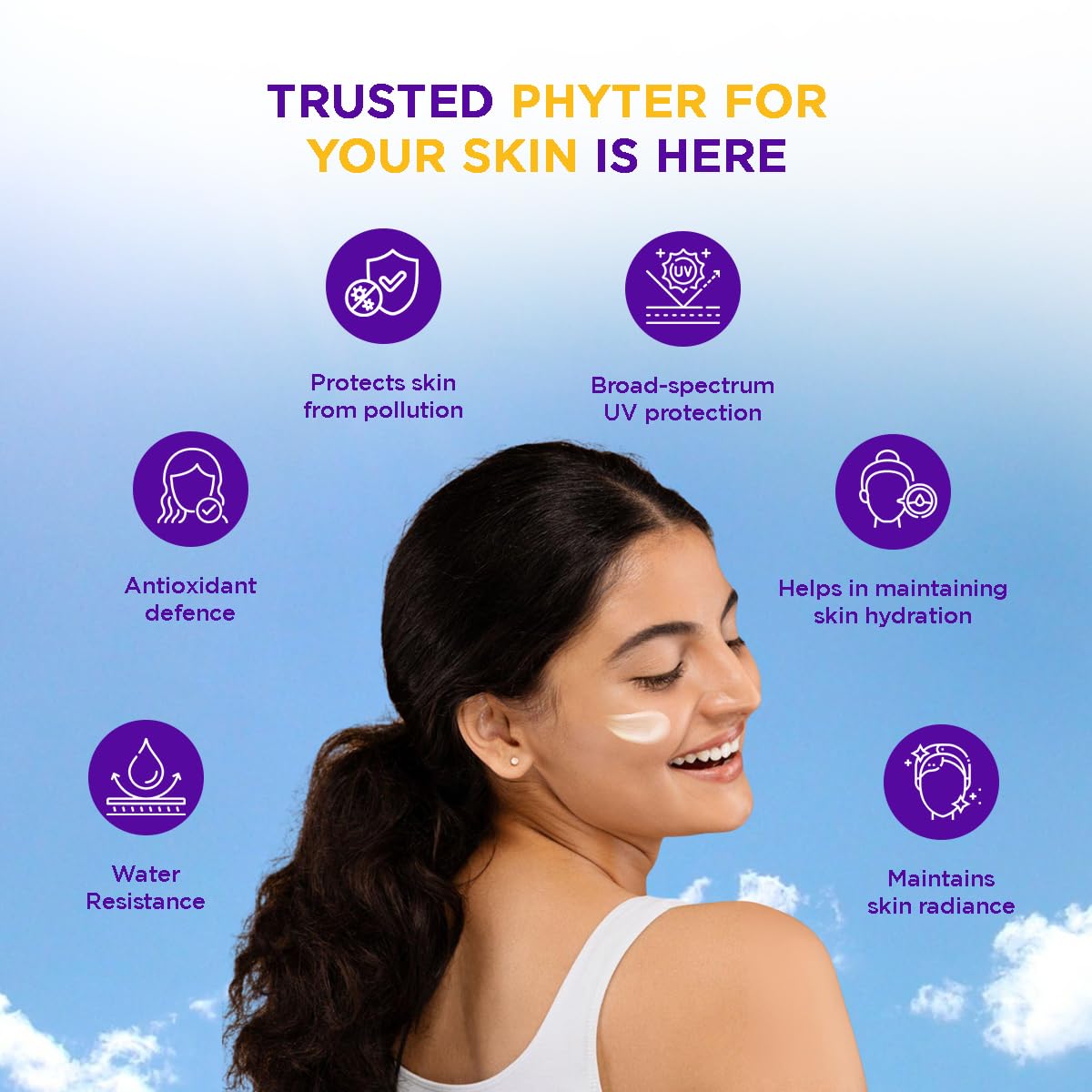 Healthyr-U Sun Phyter Liquid Sunscreen | Broad Spectrum UV Protection with SPF 50 PA+++ | Pollution Protection With Phytovie® Defense | With Vitamin C, Vitamin E & Hyaluronic Acid | Lightweight, No White Cast | For All Skin Types | For Women & Men | 30g