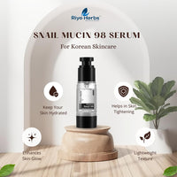 Riyo Herbs Advanced Snail Mucin 98 Essence Serum 30ml | Enrich with Hyaluronic Acid and Lactic Acid For Glowing & Hydrating Skin