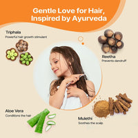 Herby Angel Kids Shampoo, Gentle Hair Cleanser, with Triphala, Aloe Vera & Reetha, Gentle Scalp & Haircare with Tear-Free Formula, For Healthy & Smooth Hair, For 2 Years+ Kids | 200 ml
