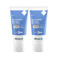 The Derma Co Sali-Cinamide Anti-Acne Face Wash|With 2% Salicylic Acid & 2% Niacinamide I Treats Active Acne & Fades Acne Marks I For Oily & Combination Skin I Power of 2 Actives|For Unisex|80 ml x 2
