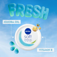 NIVEA Soft Light Moisturizer For Face, Hand & Body, Instant Hydration, Non-Greasy Cream With Vitamin E & Jojoba Oil, 50ml (Pack of 2)