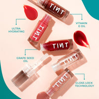 Tint Cosmetics 2.5ml Set of 2 Lipgloss, Red & Nude, Non Sticky, Hydrating, Light Weight, Long Lasting, High Shine & Soft Natural Liquid Lip Gloss For Girl & Women (Berry Pink & Roasted Chestnut)